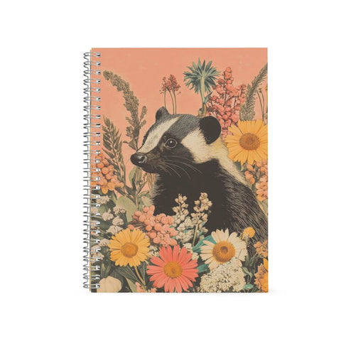 Wildflower Badger | Botanical Notebook - Surreal Animal Art