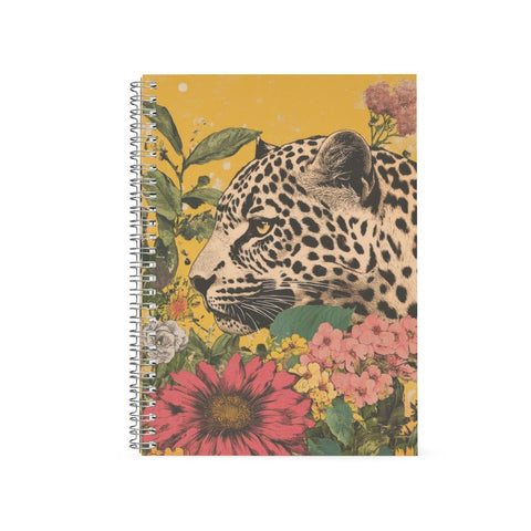 Golden Leopard | Retro Floral Animal Pop Art Notebook
