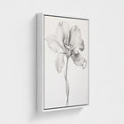 Framed Art Print of a black and white flower on a light gray background