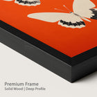 Framed butterfly artwork with a premium onyx wood frame.