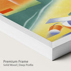 Framed abstract artwork with a premium chalk wood frame.