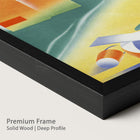 Framed abstract artwork with a premium onyx wood frame.