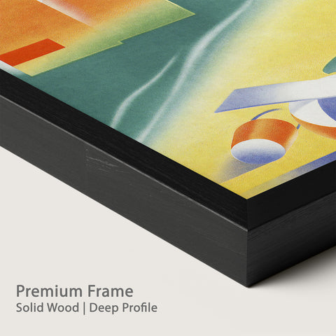 Framed abstract artwork with a premium onyx wood frame.