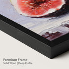 Framed artwork of a fig with a premium onyx wood frame.