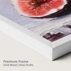 Framed artwork of a fig with a premium chalk wood frame.