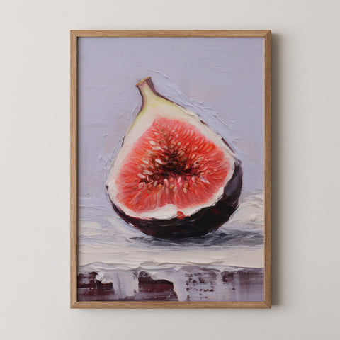 Framed art print of a sliced fig.