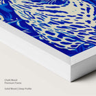 Framed artwork of a blue leopard in a chalk wood frame.