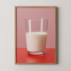 Minimalist wall art print titled Milk Modern showing a simple glass of milk against a clean background.