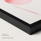 Onyx wood framed pink abstract artwork.