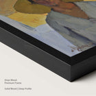 Painting of a figure with a Onyx Wood Premium Frame on a neutral background.