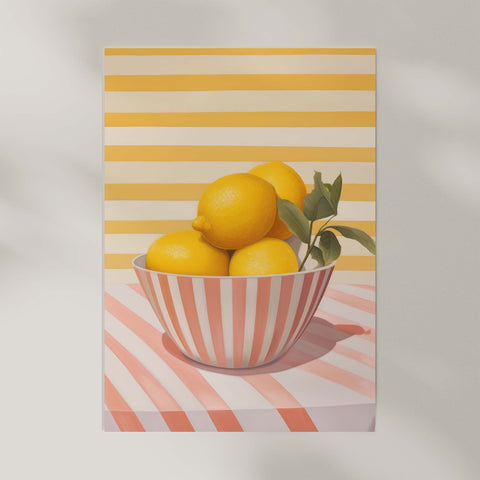 Art print of a bowl of lemons