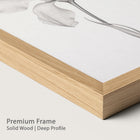 Natural wood framed artwork.