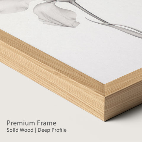 Natural wood framed artwork.