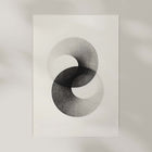 Abstract monochrome art print on a neutral background.